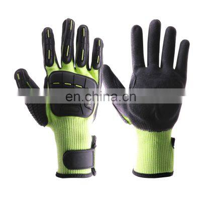 HANDLANDY HPPE Fiber Level 5 Cut Resistant Liner Palm Garden Vibration-Resistant Mechanical Work Gloves