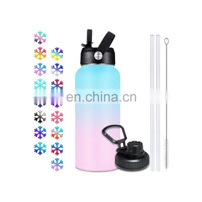 Ready to ship double wall vacuum flask insulated stainless steel water bottle with customer logo 18oz 32oz 48oz 64oz