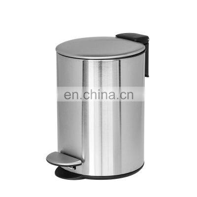 Hot sale thin lid stainless steel  3L 5L 12L pedal bin with soft close