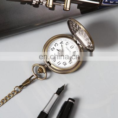 GOHUOS Cheap custom oem vintage pocket watches chain quartz analog mens wrist watch gold