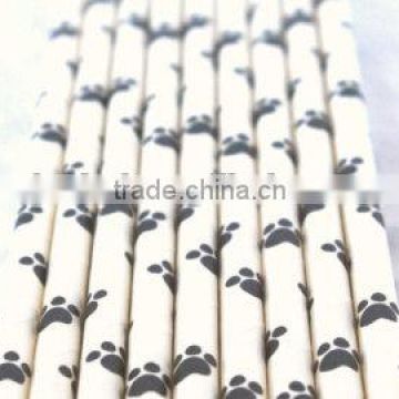 new designs paw print Paper Straws, Drinking Paper Straws