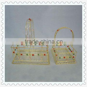 antique colorful beaded decorative wholesale wire baskets