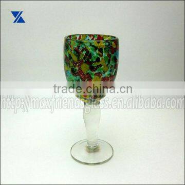 confetti wine glass with clear stem goblets