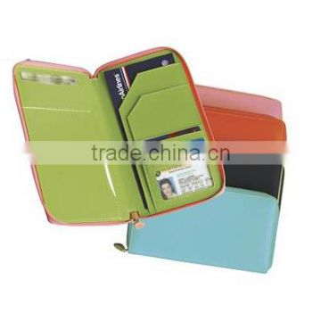 Wholesale long travel passport wallet with zipper around