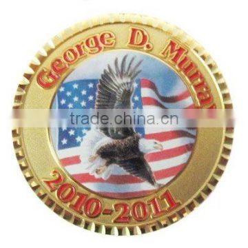 Metal coin with custom design
