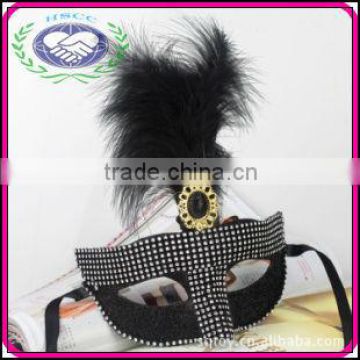 Super Deluxe Women Rich Shining Sparking Glitter Feather Eye Masquerade Jewels Mask