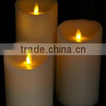 D75*H100 130 150mm 3 swinging real wax Christmas gift led candles set