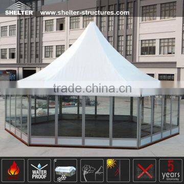 High quality glass wall hexagon tent for sale