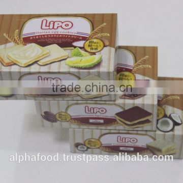 durian snack LIPO Durian biscuit in bulk with 100g box packing