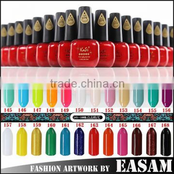Factory sell 15ml 168colors nail art UV/LED gel polish soak off gel polish
