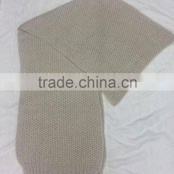 Stock Item wholesale long gray knitted scarf without fringes