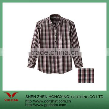 Poly/Cotton Blend Long Sleeve Mens Check Shirt