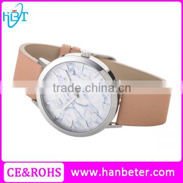2016 high quality the fifth style Japan quartz Movt marble face watch custom casual watch