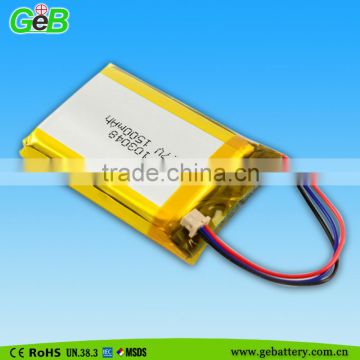 3.7V Lipo Battery For Swimming Fish, 1500mAh Recharge Battery For Electric Sprayer
