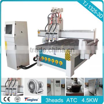 three spindle processing cnc router for woodworking