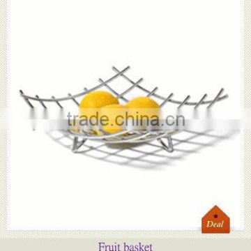 Chrome iron wire square fruit basket