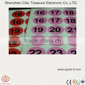 Custom sequential number label sticker, color printing label