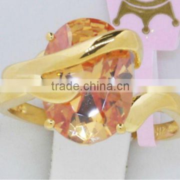 QR251 puruty&quality ensure wedding finger ring,875 stamp 21k solid gold ring with CZ