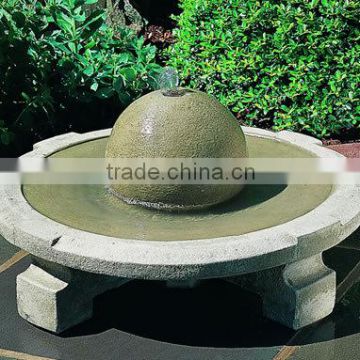 small sandstone patio fountain