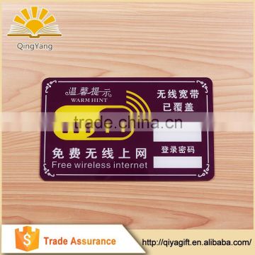 High Quality plastic acrylic warning board for wifi sign