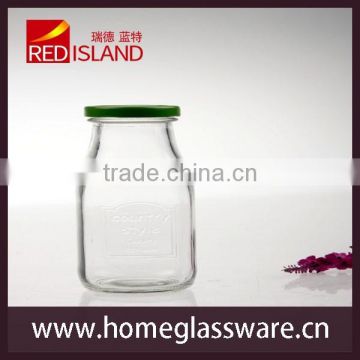 250ml milk glass bottle with lids, straws from china