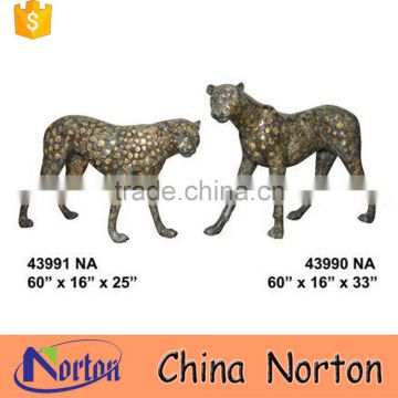 Norton Wild pairs of cheetah sculpture brass NTBA-C008Y