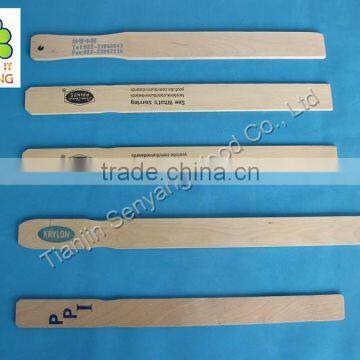 one color logo print paint stick with handle wooden paint stirrer