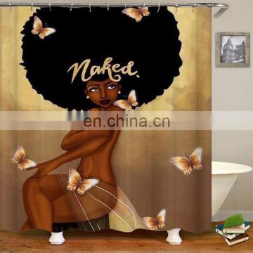 Wholesale Black Woman Shower Curtain Digit Print, Home Goods Africa Bath Shower Curtain Set