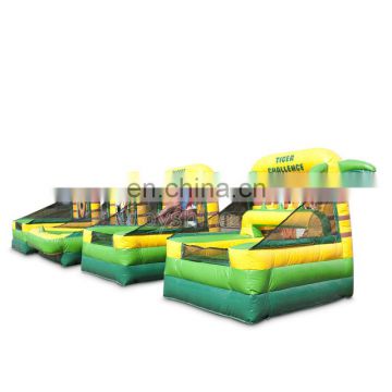Jungle Themed Inflatable Carnival Game Set Big Mouth Baseball Basketball Hoverball Games For Events