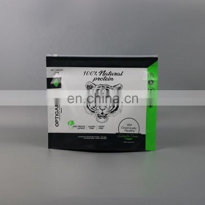 Food grade Heat sealing reusable zipper bag 3kg healthy natural protein packaging bags