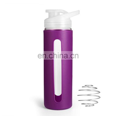 400ml custom color clear glitter classic eco friendly glitter Bodybuilding durable fitness shake bottle with storage