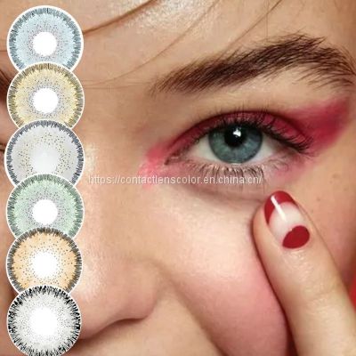 2023 New Arrival Wholesale High Quality Yearly Soft Comfortable Colored  Natural Contact Lenses For Eye