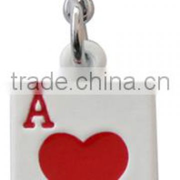 Poker card metal key chain Best birthday gift Customized engrave logo metal poker chip key chain