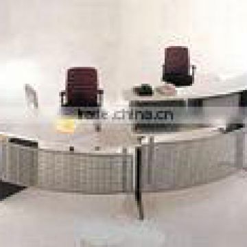 Modern Silver Curved Office Reception Desk B1205