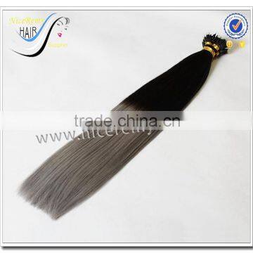 Wholesale top quality ombre color nano ring hair extensions 100% human hair