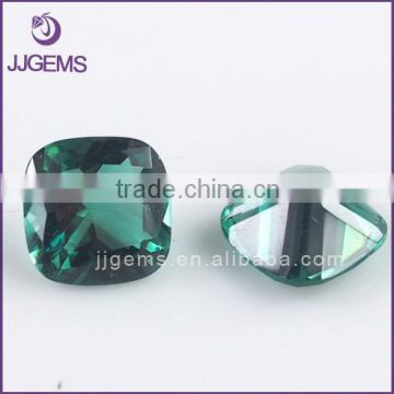 8*8 Cushion Synthetic Green Quartz Gemstone Hydrothermal Emerald