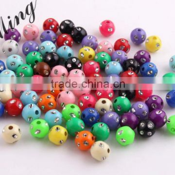 Colorful Color Chunky Acrylic Solid Rhinestone Bling Beads 4mm to 12mm Wholesales Jewelry