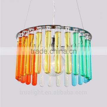 steel pendant light with test tube glass can be full with color water china supplier