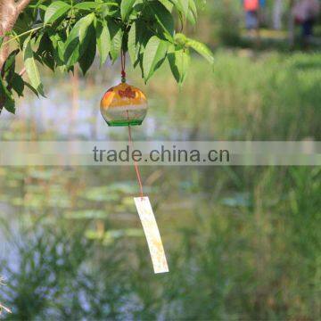 outside drawing glass wind chime with plastic card