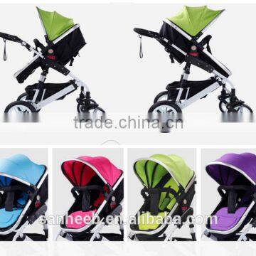 High-view, Aluminum Alloy, Shock Absorption, Portable and Foldable Stroller for Baby to Sit or Lie down