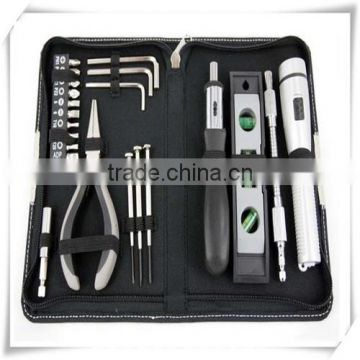 22PCS best-selling Household Mechanical Tool Kit mutifuctional tool set business promotional tool kit in leather case HW04023