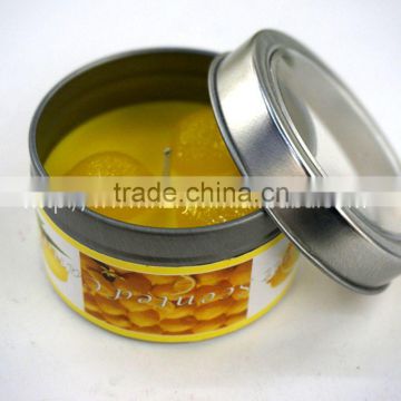 jelly scented lemon candle with tin