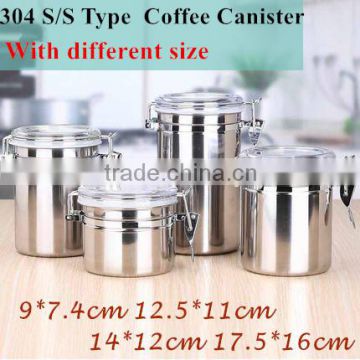 Stainless Steel Metal Type and Metal Material Stainless steel Coffee Canister