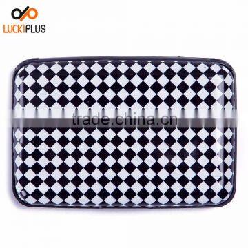 Luckiplus Inventory Black & White Chequer Aluminum Wallets Identity Theft Blocker