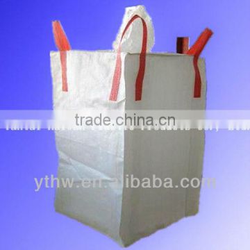 pp container bag with fill spout and discharge spout/loops cross corner