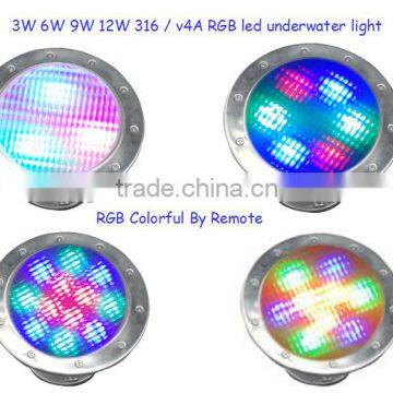 IP68 waterproof / RGB Color Changable with 14 kinds of pattern/ LED Underwater Light