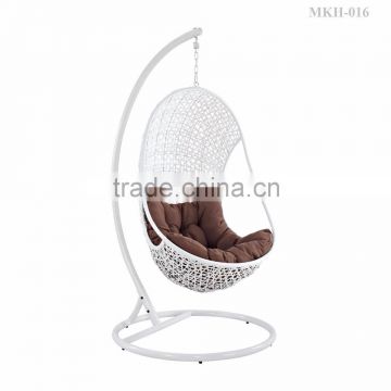 Rattan Egg Chair - Patio Outdoor Swing Chair Furniture ( Steel frame with power coated, hand woven by wicker, waterproof fabric)