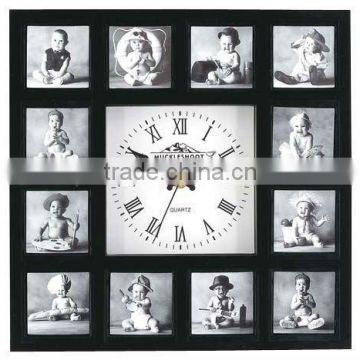 Clock with 12 photo frame