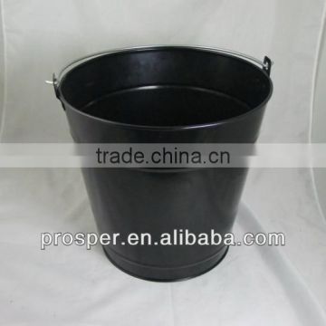 black metal flower bucket