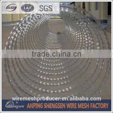 Anping factory military concertina wire 450mm coil diameter concertina razor barbed wire with low price BTO-22